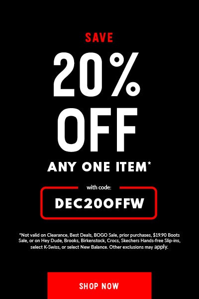 Save 20% off 1 item with code 20OFF1 at checkout